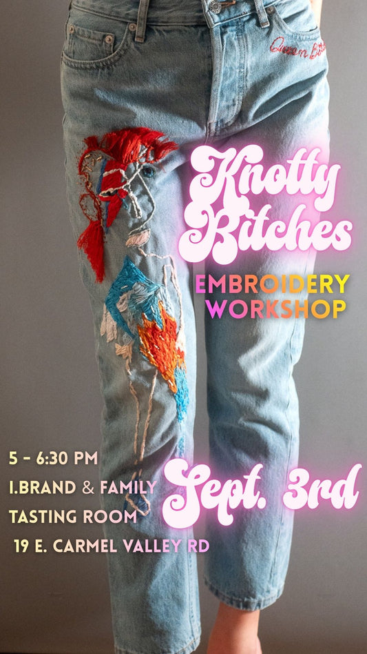 September 3rd Embroidery Workshop @ I.Brand Tasting Room